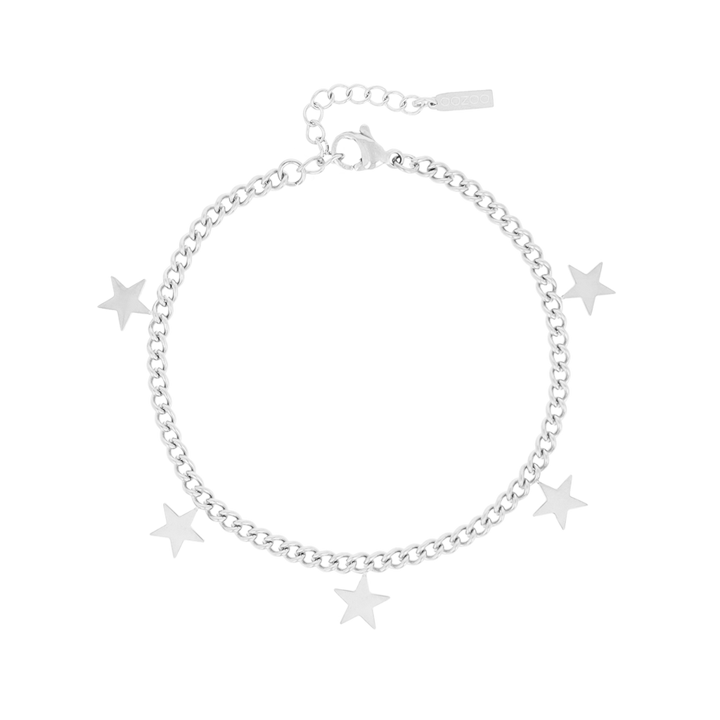 Silver coloured bracelet with stars
