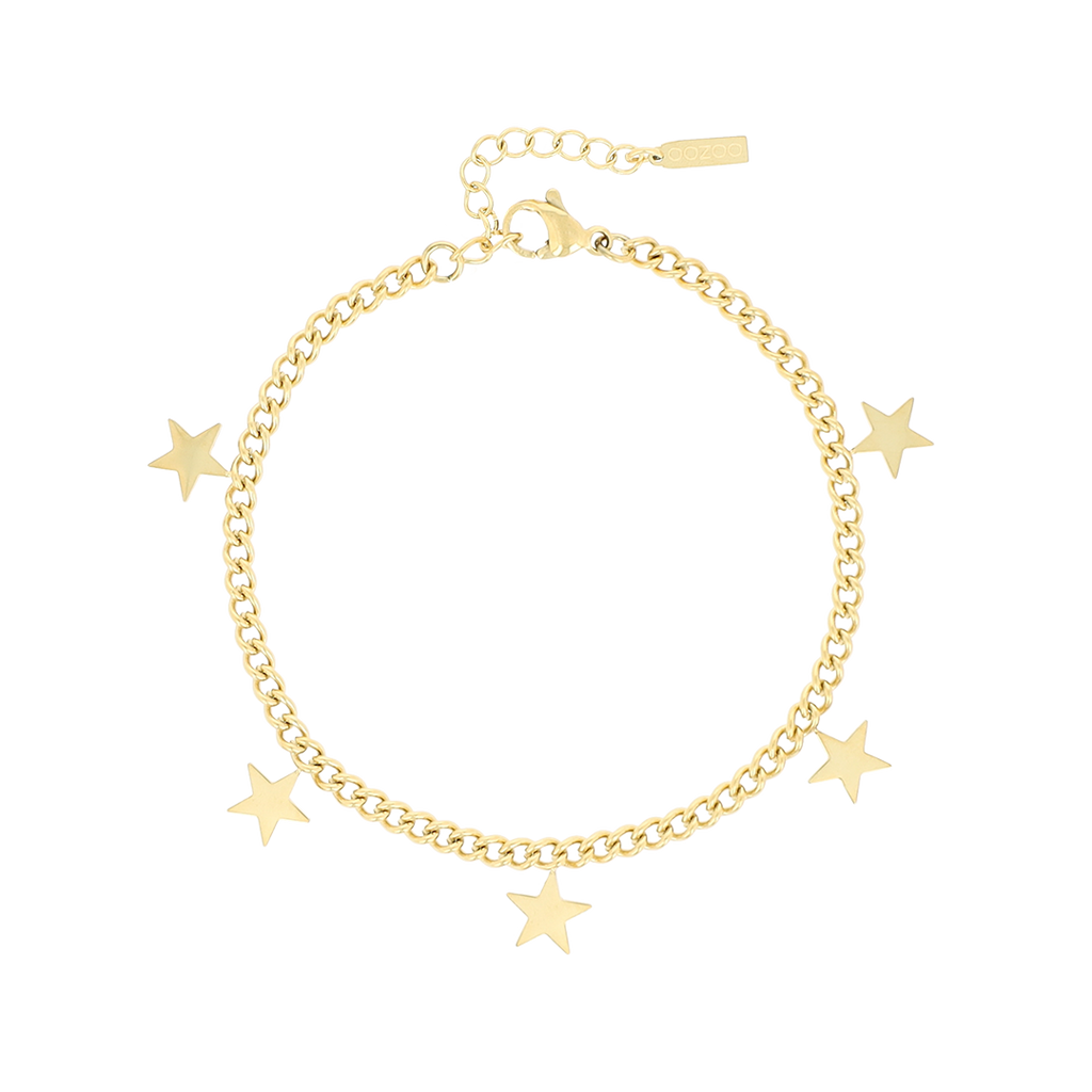 Gold coloured bracelet with stars