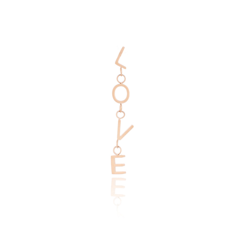 Rose Gold Earring with Love