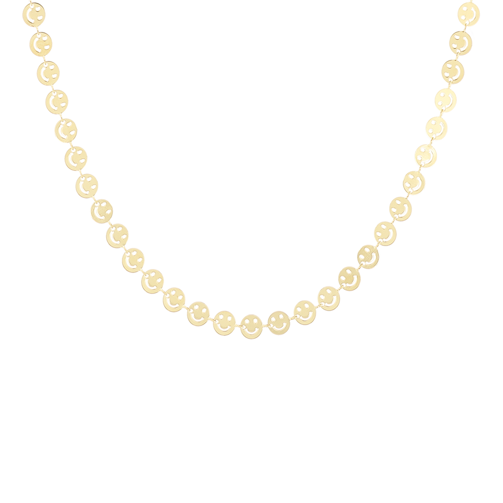 Gold coloured necklace with smileys