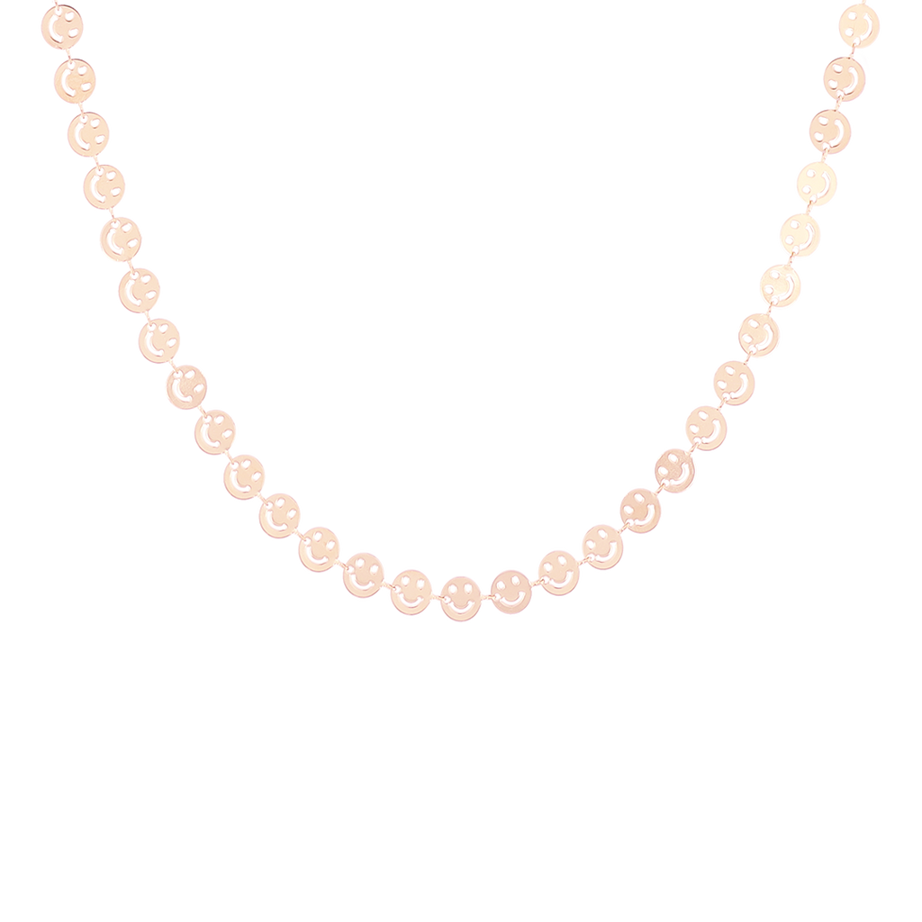 Rose coloured necklace with smileys