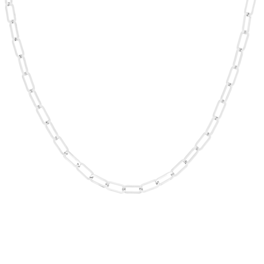 Silver coloured necklace with chunky chain links