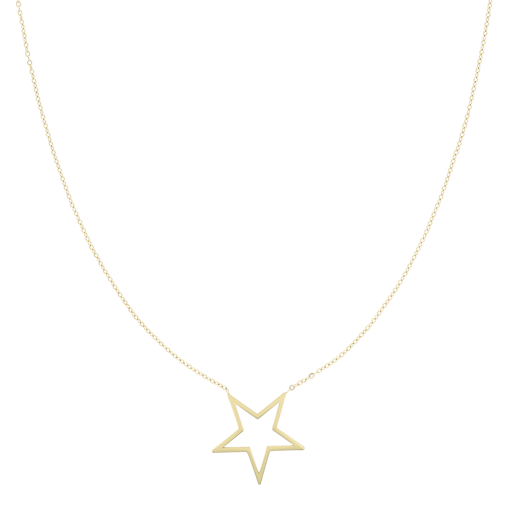 Gold coloured necklace with big star