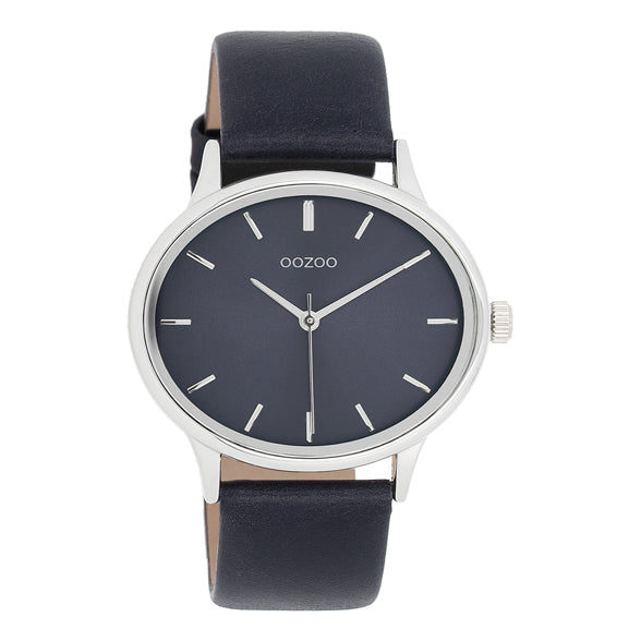 C11051 / 42x35mm / Silver / Dark Blue