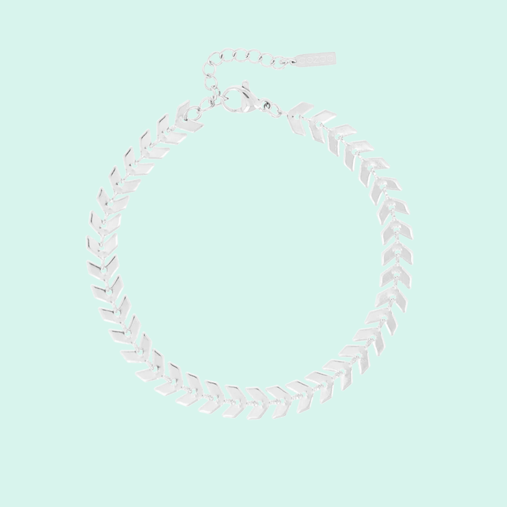 SB-1006 - Silver coloured bracelet with V-chain