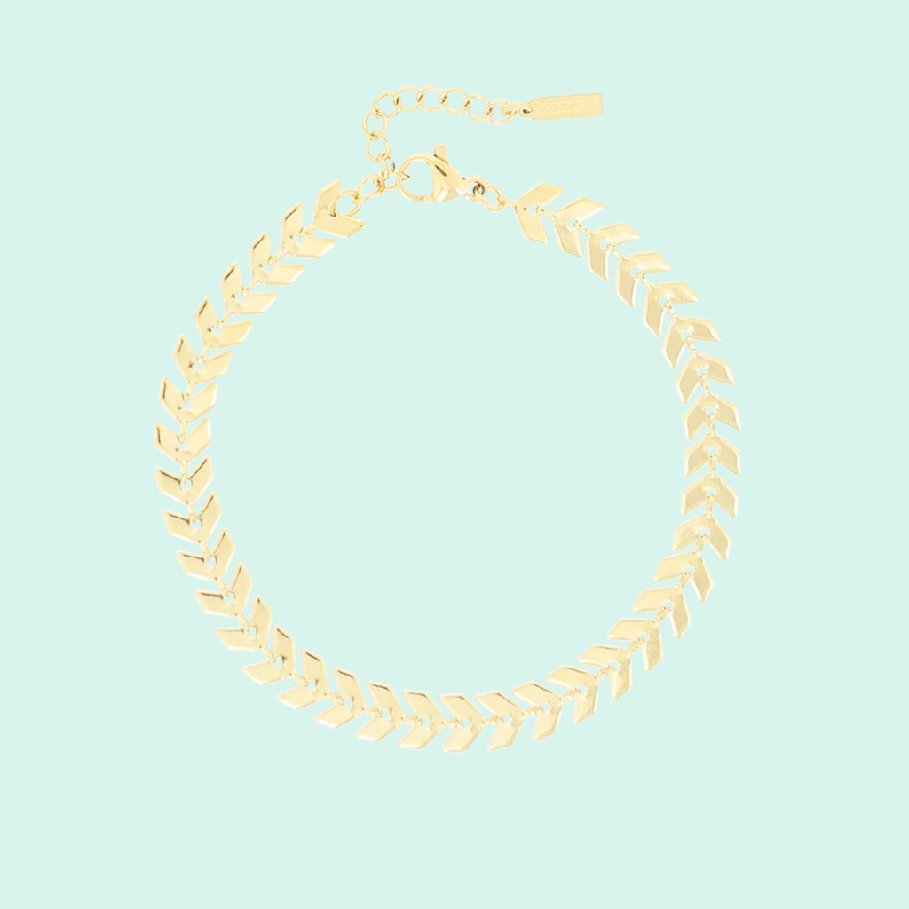 SB-1007 - Gold bracelet with V-chain
