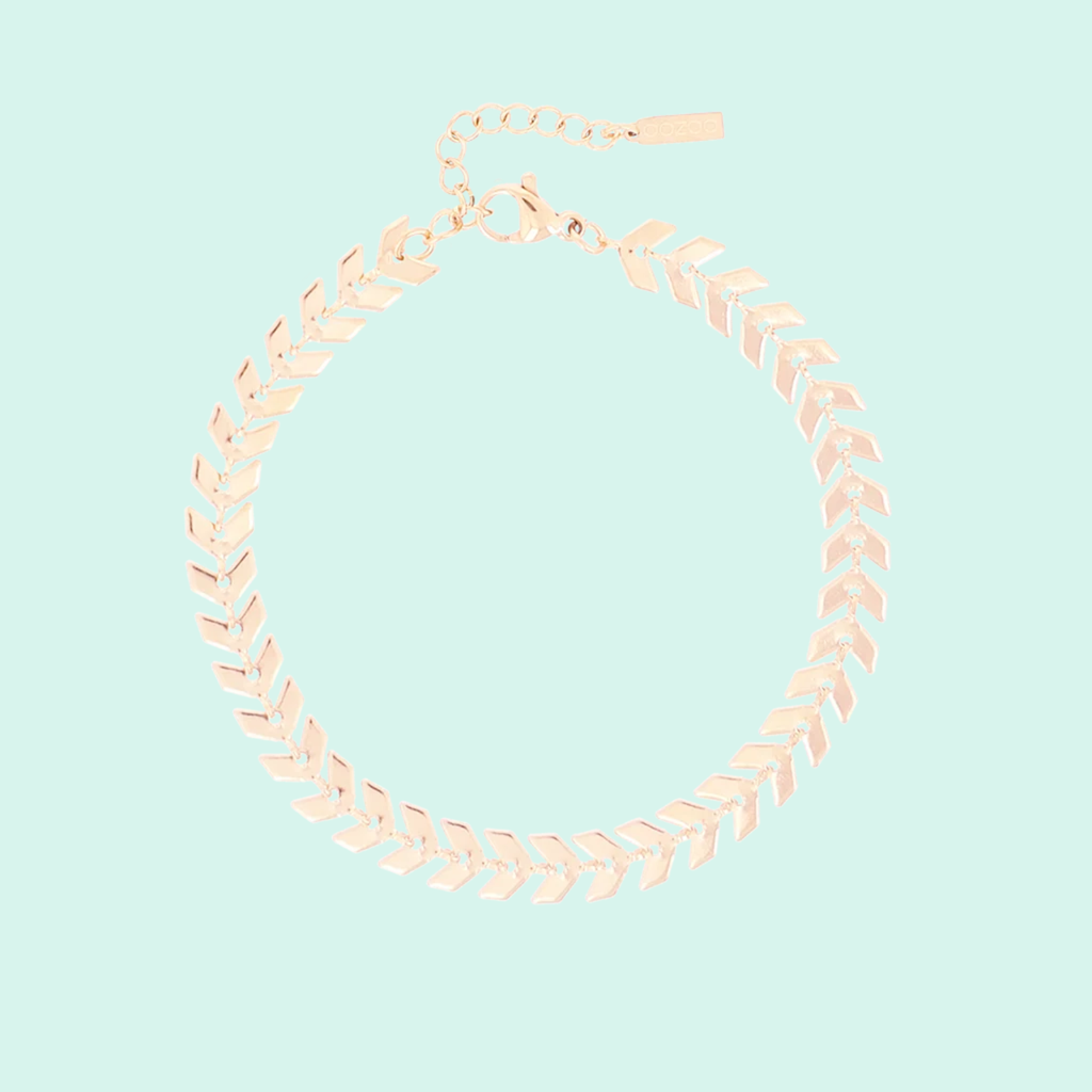 SB-1008 - Rose coloured bracelet with V-chain
