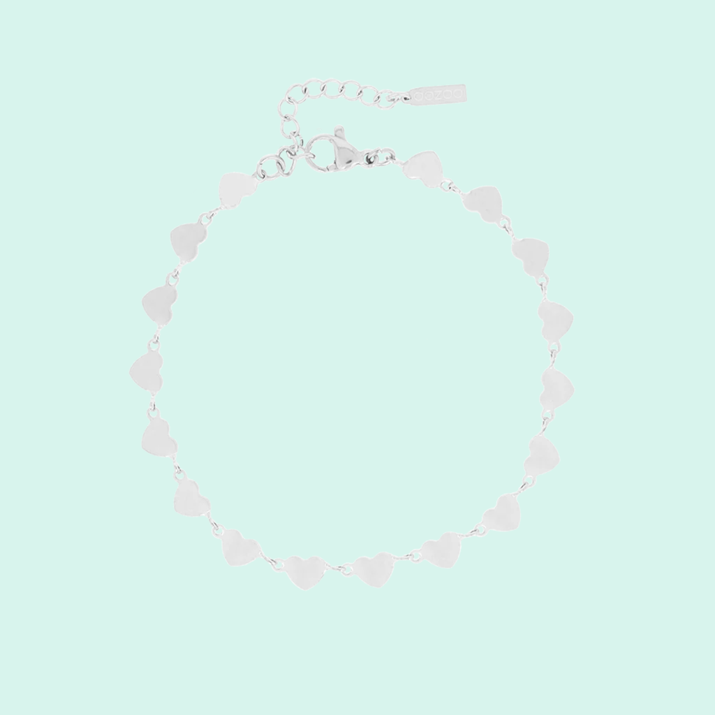 SB-1012 - Silver coloured bracelet with hearts