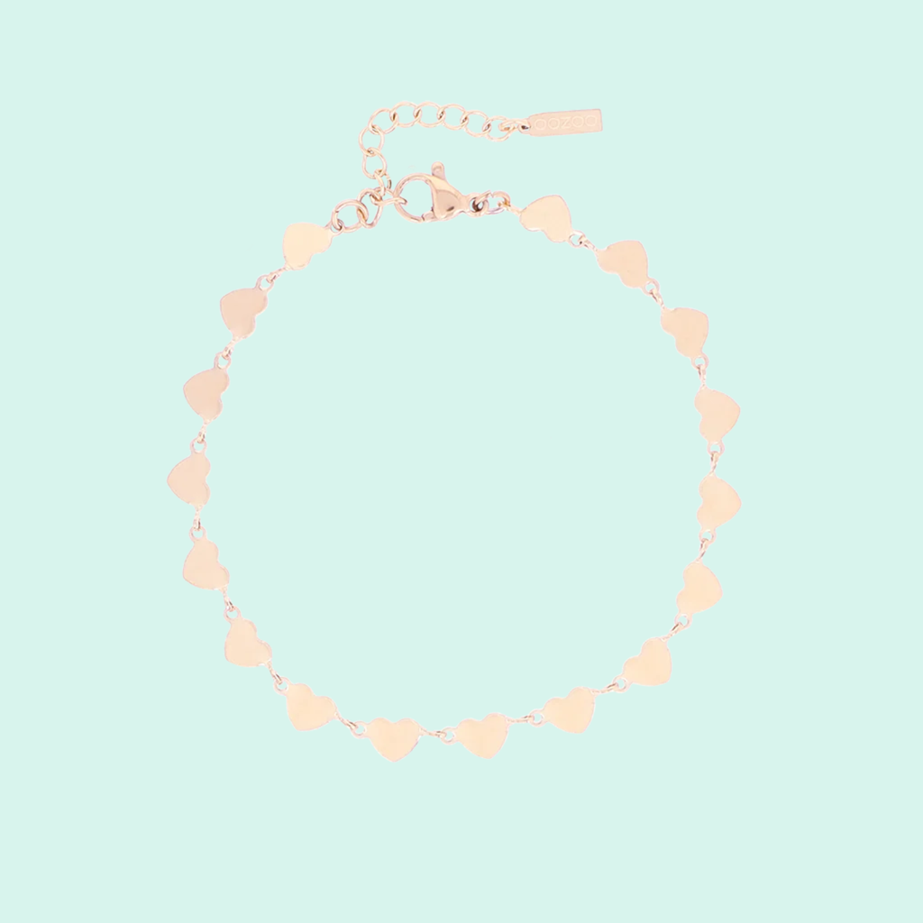 SB-1014 - Rose coloured bracelet with hearts