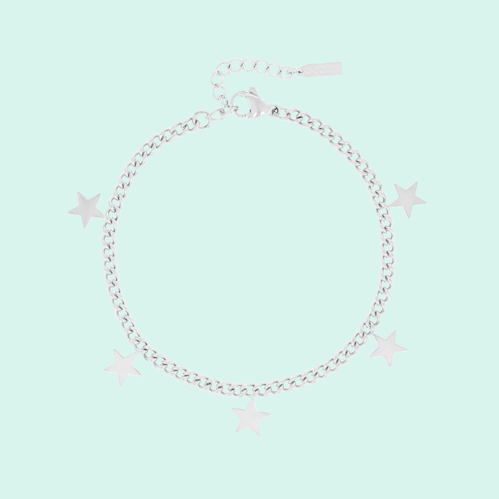SB-1015 - Silver coloured bracelet with stars