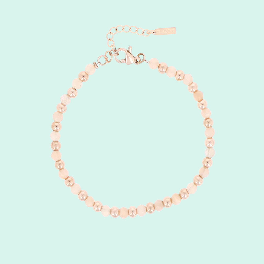 SB-1026 - Rose coloured bracelet with pink natural stones