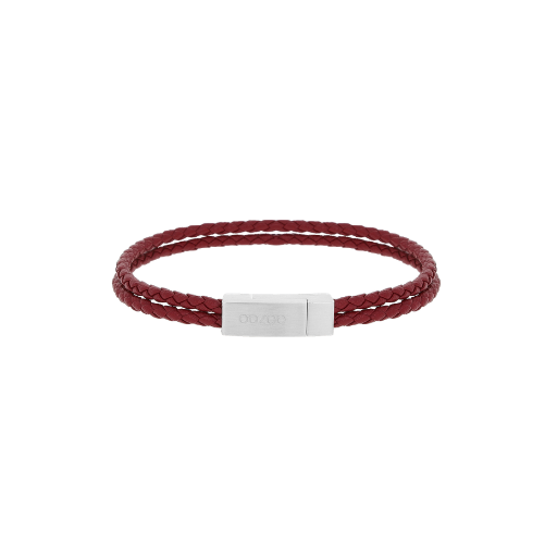 Red Braided Leather Bracelet - SB-1057