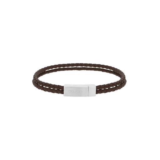 Brown Braided Leather Bracelet - SB-1058