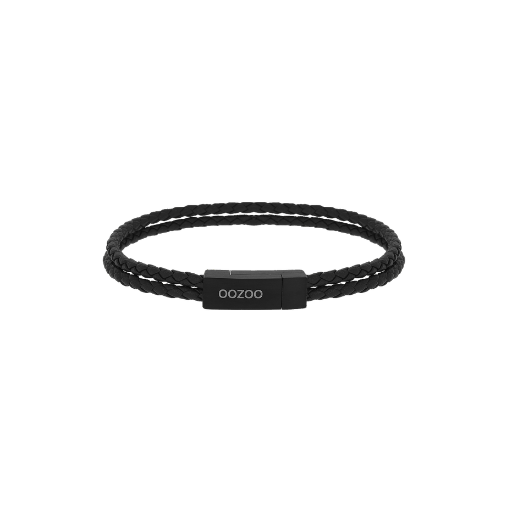 Black Braided Leather Bracelet - SB-1059