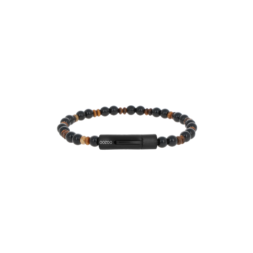 Yellow / Black Tiger Eye & Onyx Bracelet - SB-1064