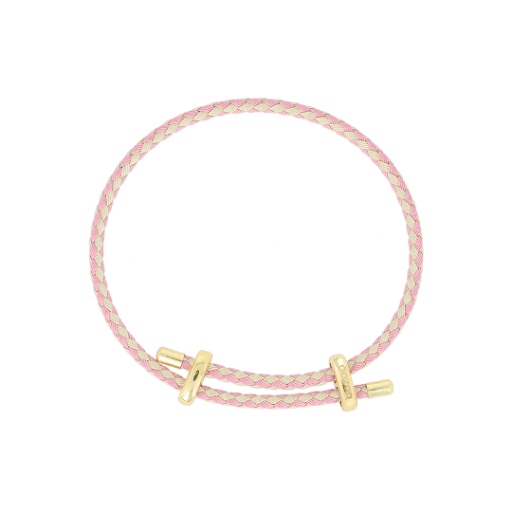 Light Pink / Yellow Adjustable Rope Bracelet - SB-1076