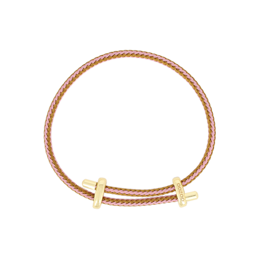 Light Pink / Gold Adjustable Rope Bracelet - SB-1077