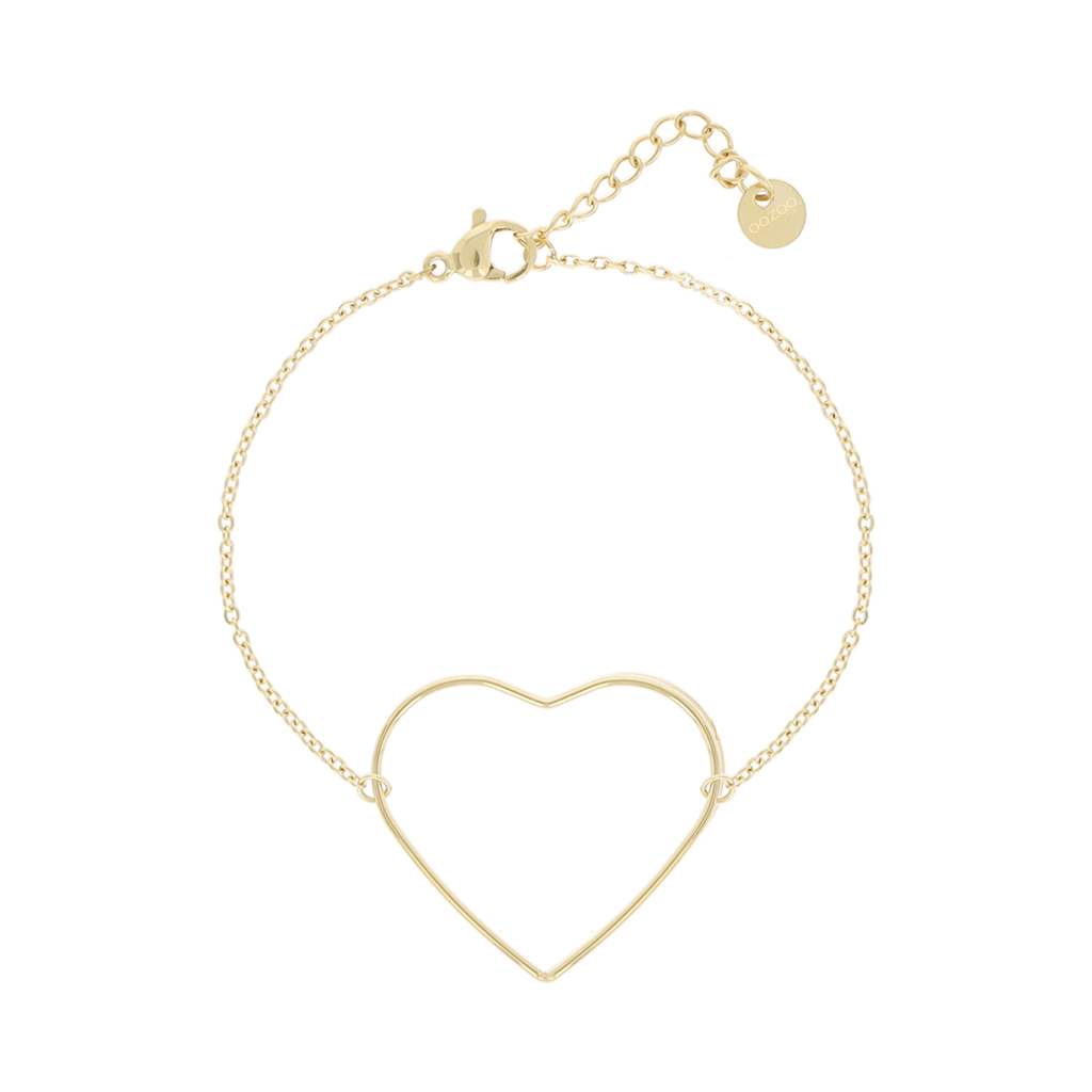 Gold coloured bracelet with heart - SB-1096
