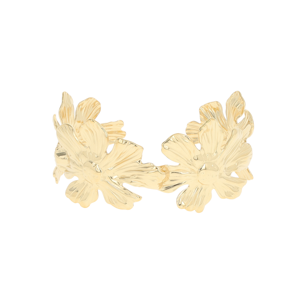 Gold coloured flowers bangle - SB-1097