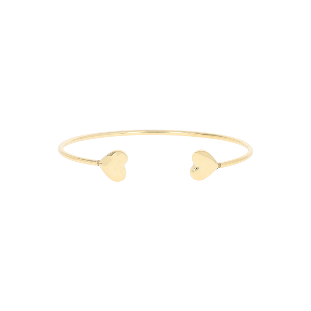Gold coloured hearts bangle - SB-1100