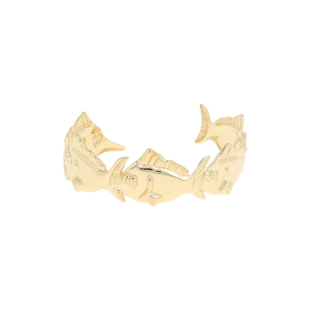 Gold coloured fish bangle - SB-1101