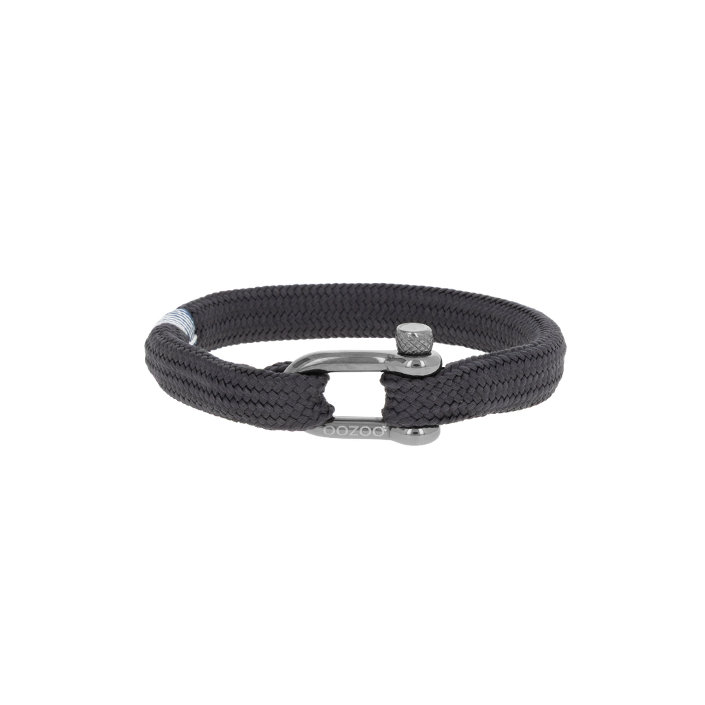 Dark blue nylon bracelet with titanium clasp - SB-1107