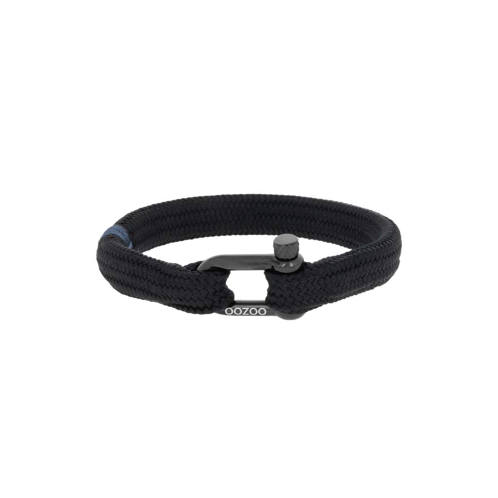 Black nylon bracelet with black clasp - SB-1109