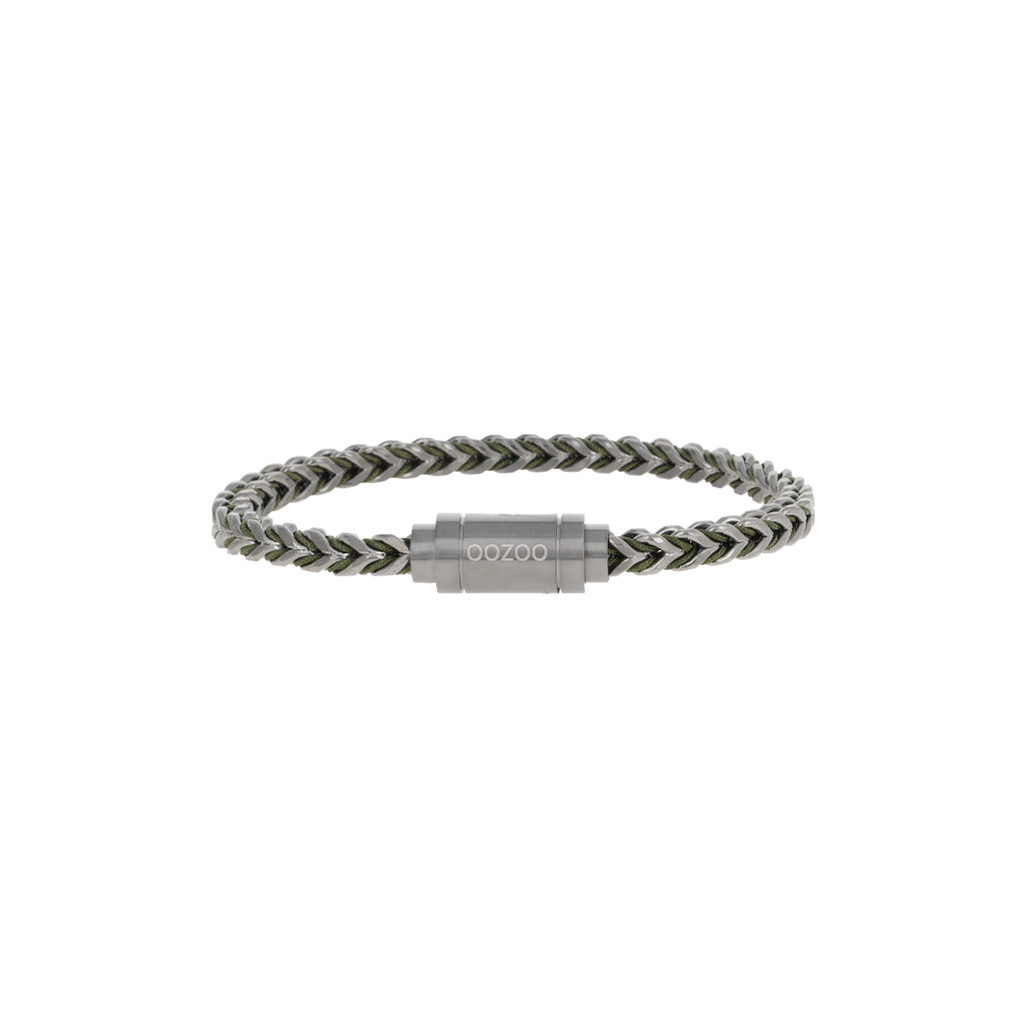Dark green/titanium metal bracelet - SB-1118