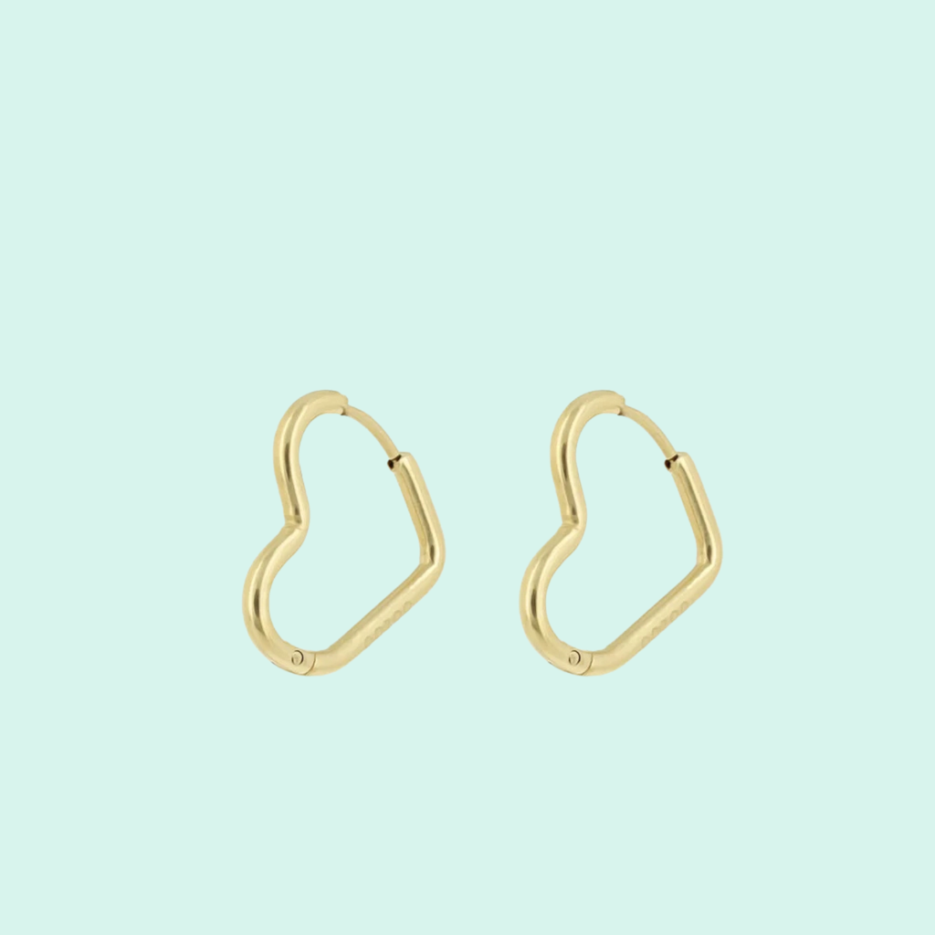 SE-3045 - Gold earrings with heart shape