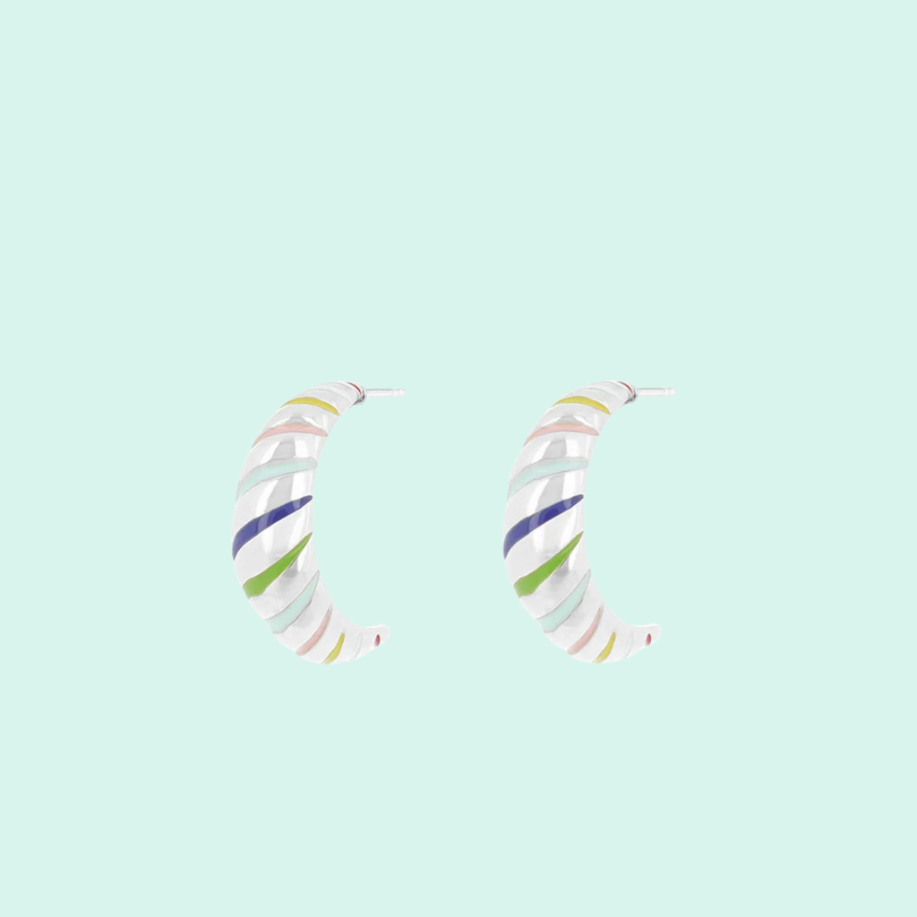 SE-3050 - Silver earrings with rainbow