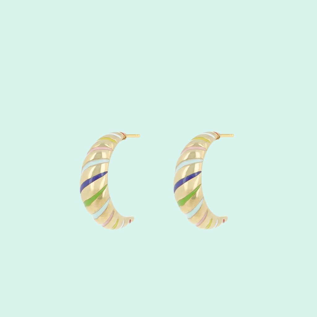 SE-3051 - Gold earrings with rainbow