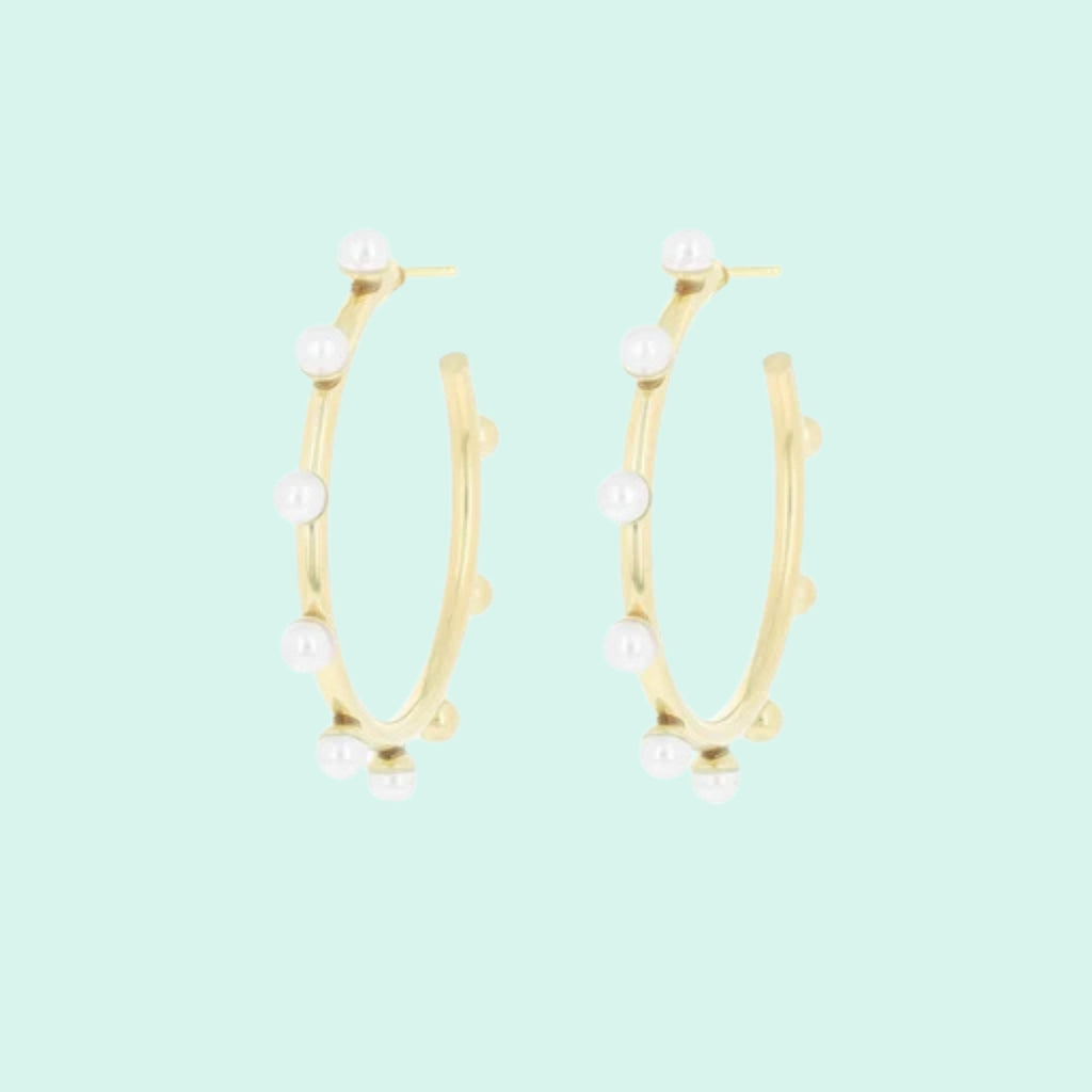 SE-3065 - Gold earrings with pearls - Large