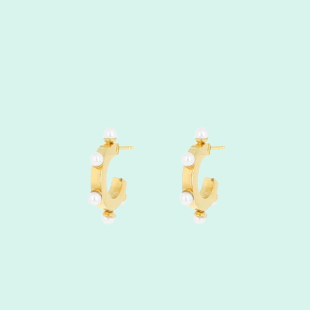SE-3067 - Gold earrings with pearls - Small