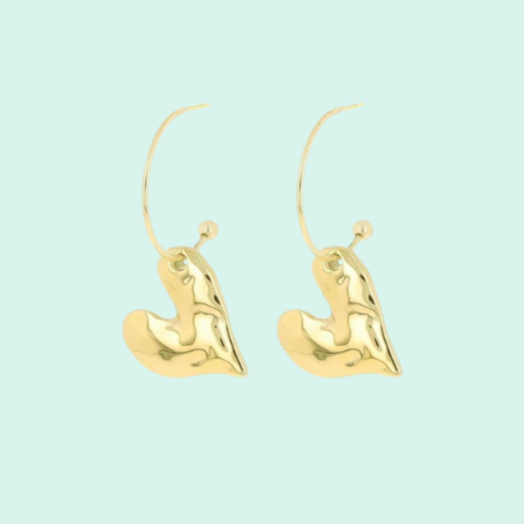 SE-3075 - Gold earrings with heart