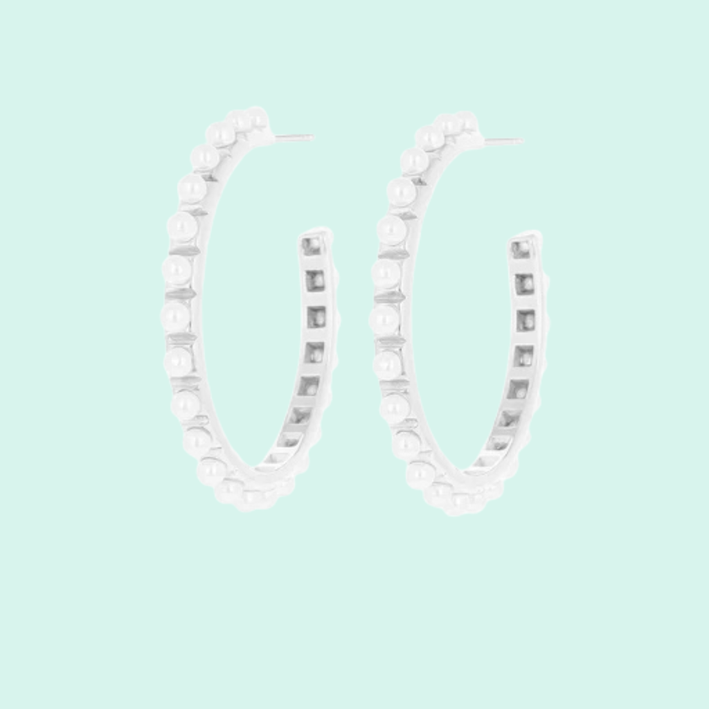 SE-3078 - Silver earrings with pearls