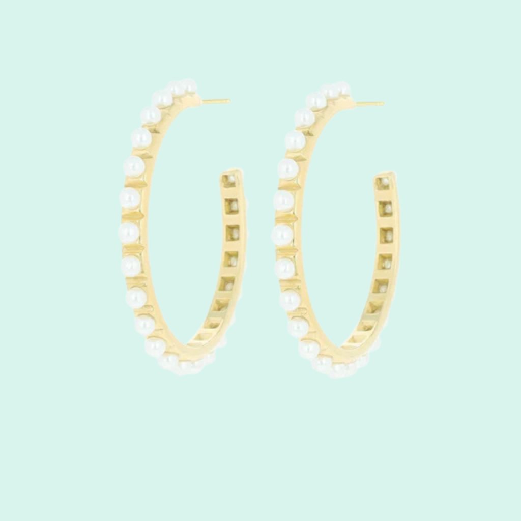 SE-3079 - Gold earrings with pearls