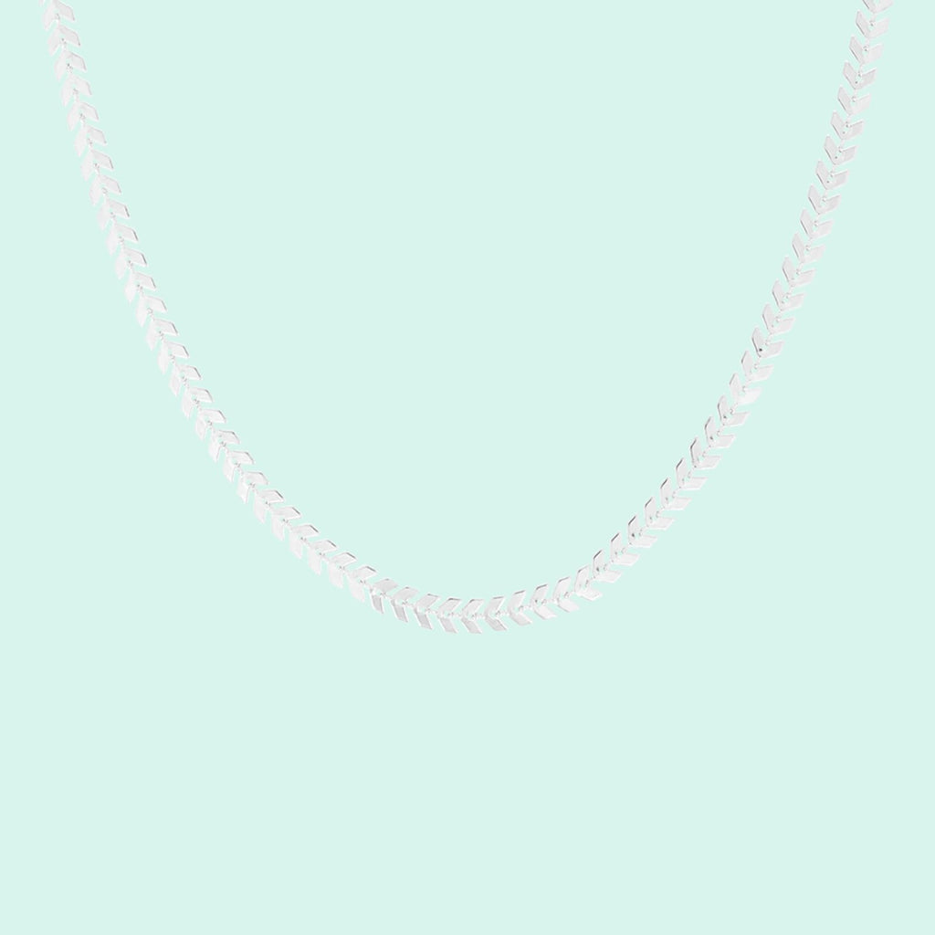 SN-2006 - Silver necklace with V-chain