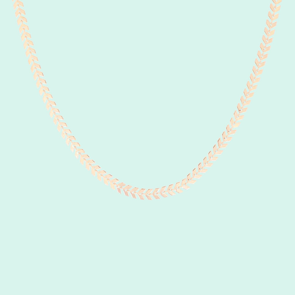 SN-2008 - Rose gold necklace with V-chain