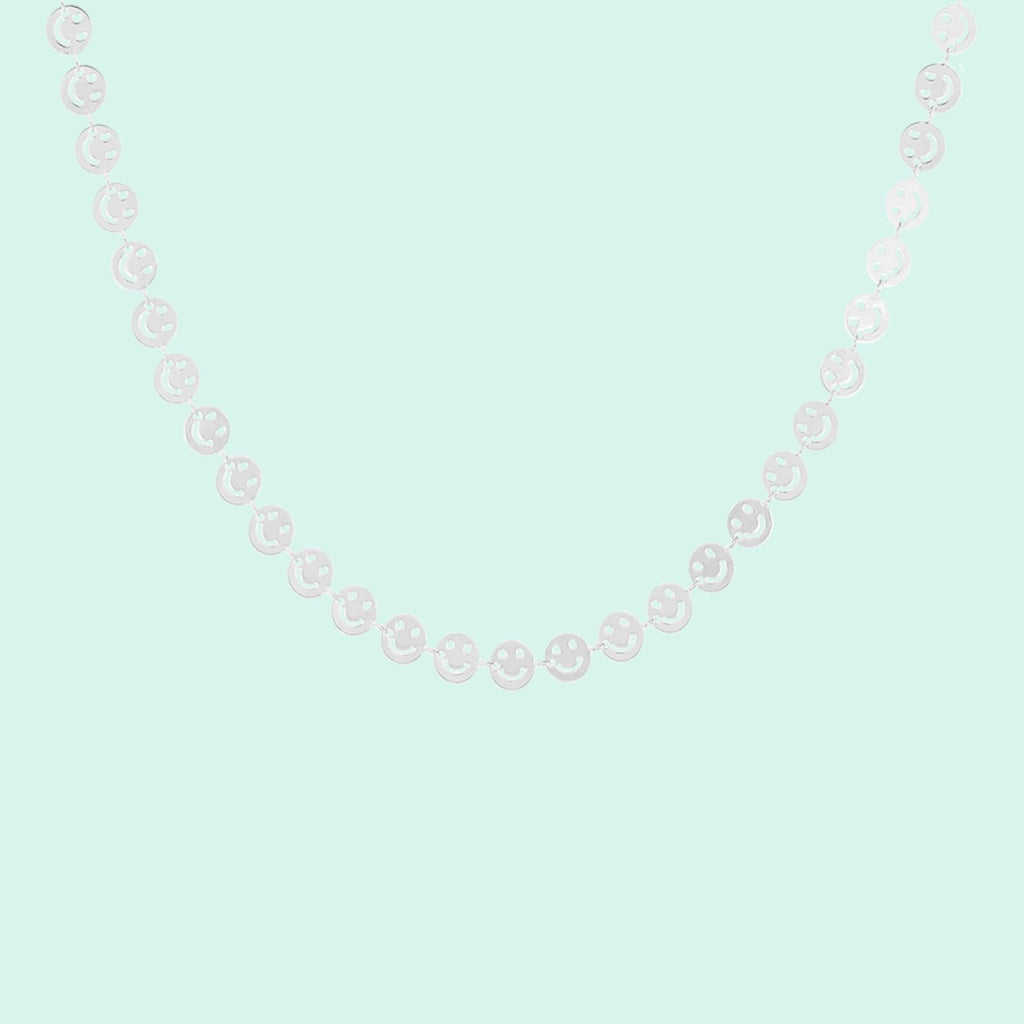 SN-2009 - Silver necklace with smileys