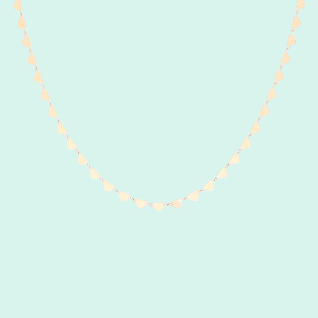SN-2014 - Rose gold necklace with hearts