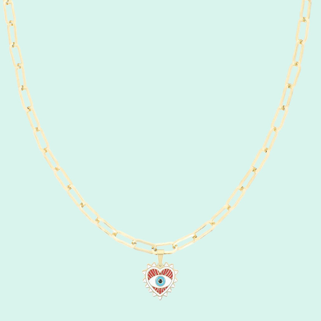 SN-2019 - Gold necklace with evil eye charm