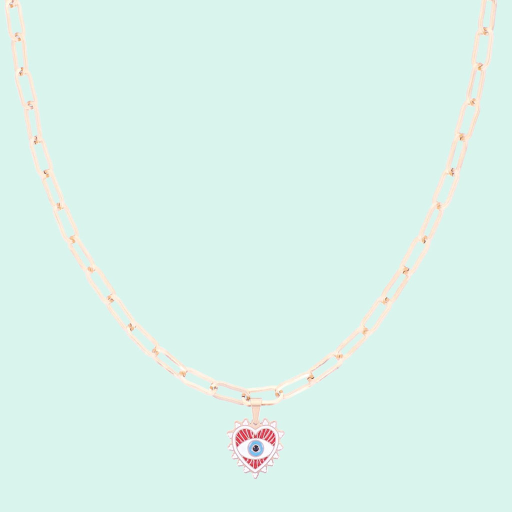 SN-2020 - Rose gold necklace with evil eye charm