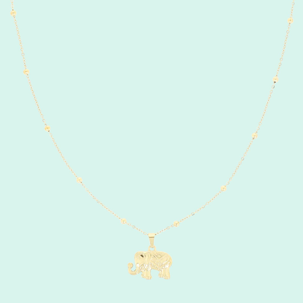 SN-2025 - Gold necklace with elephant charm