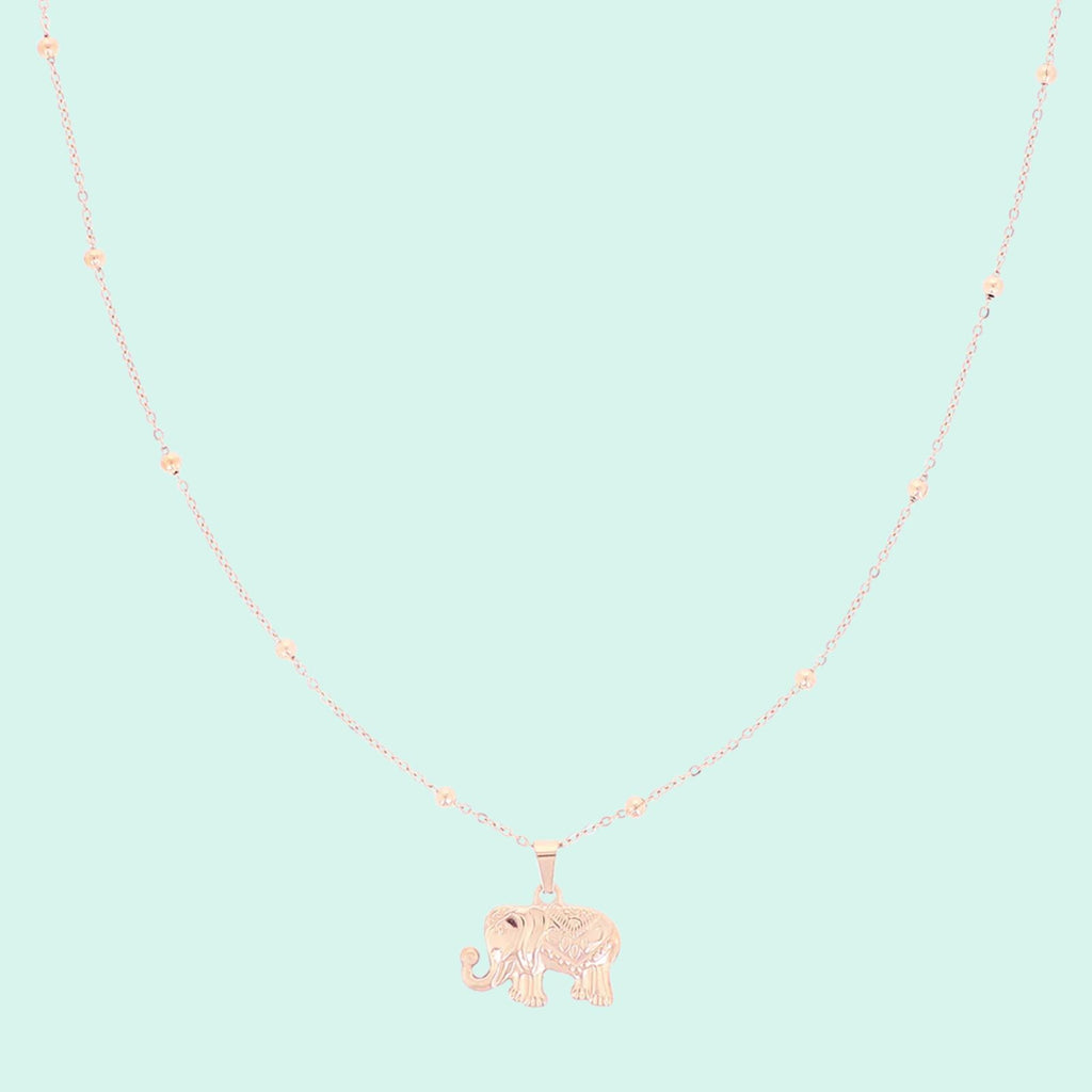 SN-2026 - Rose gold necklace with elephant charm
