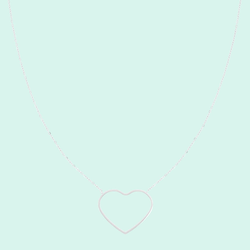 SN-2027 - Silver necklace with big heart