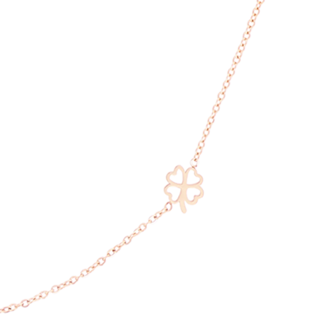SN-2038 - Rose Gold Necklace with a Clover