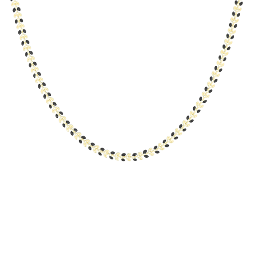Gold & black necklace with leaves