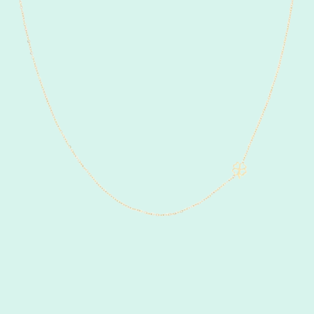SN-2037 - Gold Necklace with a Clover