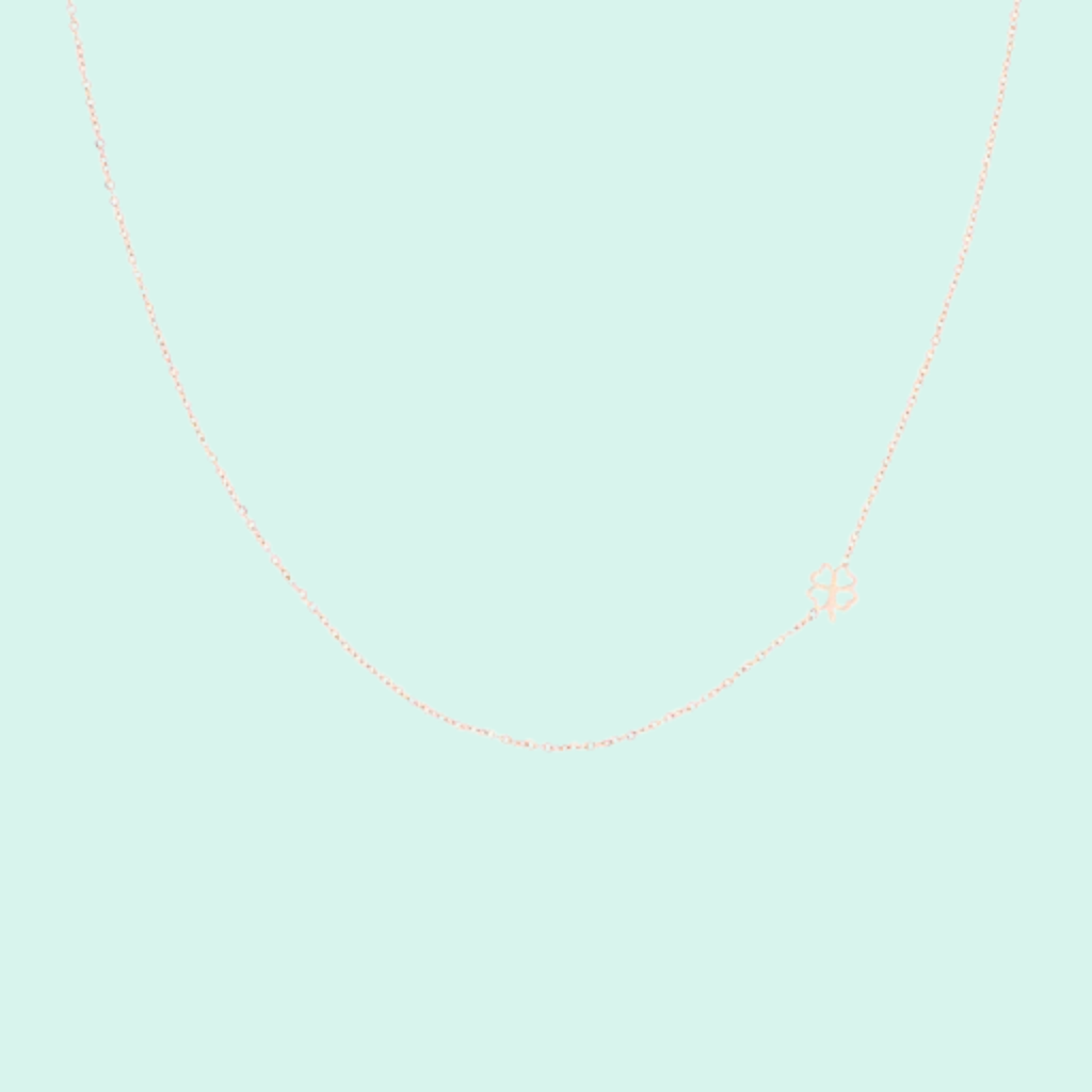 SN-2038 - Rose Gold Necklace with a Clover