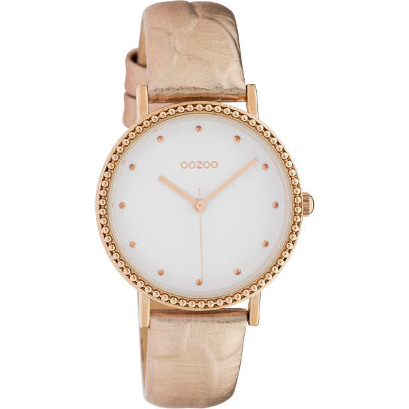 C10423 / 34mm / Rose Gold Croco / White